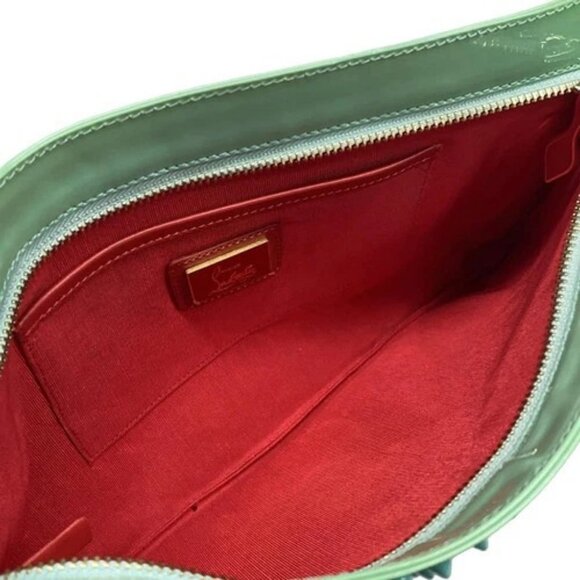 CHRISTIAN LOUBOUTIN Light Green Patent Leather Clutch Bag - Picture 7 of 15